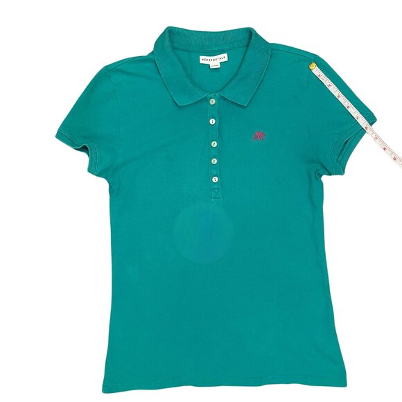 Aeropostale Woman's Polo Shirt Size L Teal A87 Embroidered Casual Classic Y2K - Picture 8 of 10
